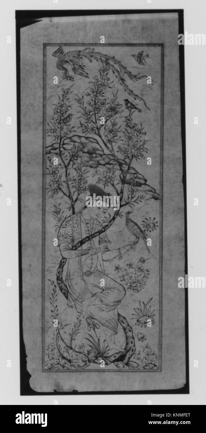 Cette anthologie persane de poésie (Safina) de 'Abd al-'Azim al-Yahya, datée de 1681 et 1685 EC, est composée à l'encre et à l'aquarelle sur papier, relié en cuir, d'Iran. Banque D'Images