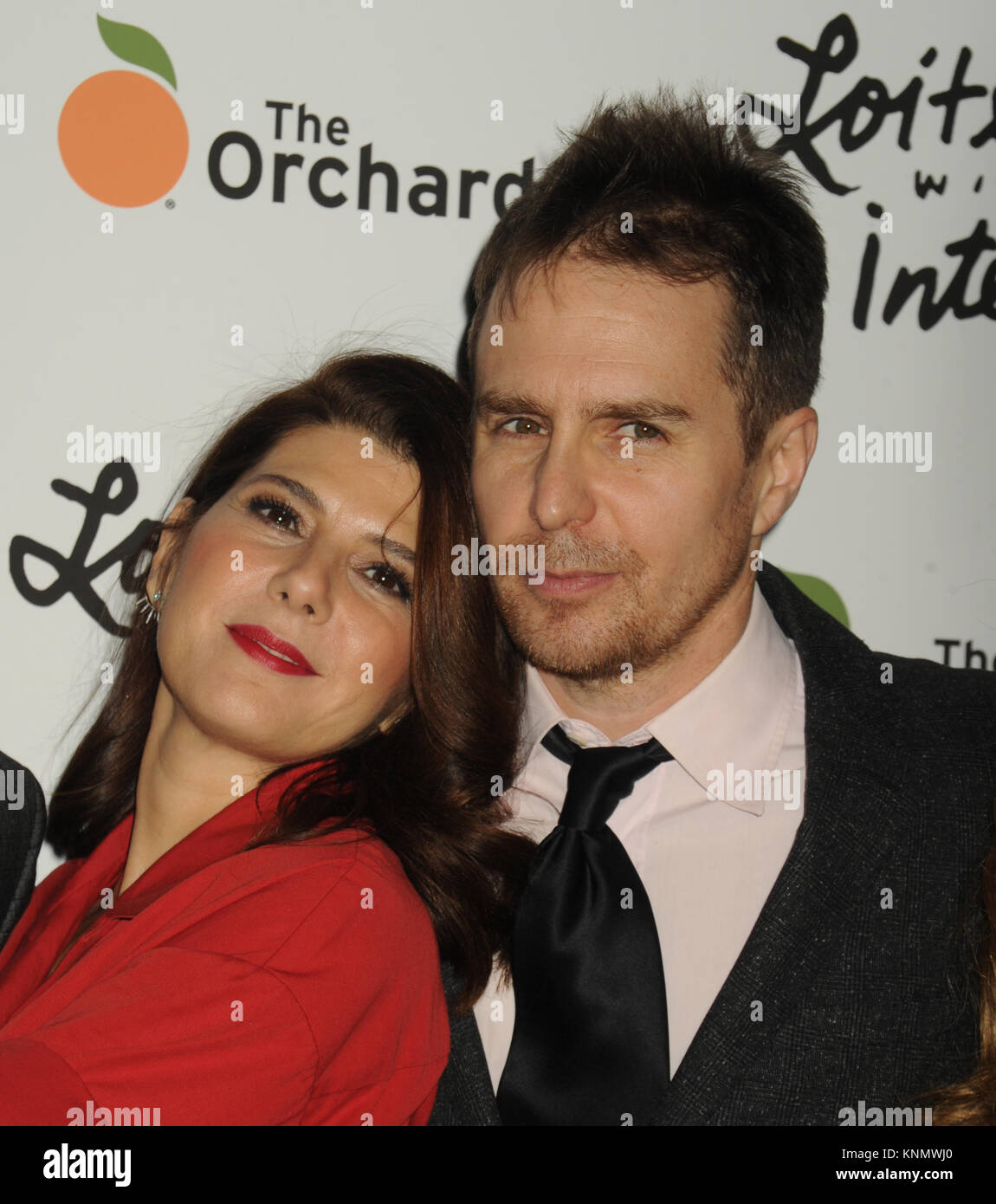 NEW YORK, NY - 14 janvier : Marisa Tomei, Sam Rockwell assiste à la première de New York 'vagabondage avec intention" au théâtre SVA le 14 janvier 2015 à New York. People : Marisa Tomei, Sam Rockwell Banque D'Images