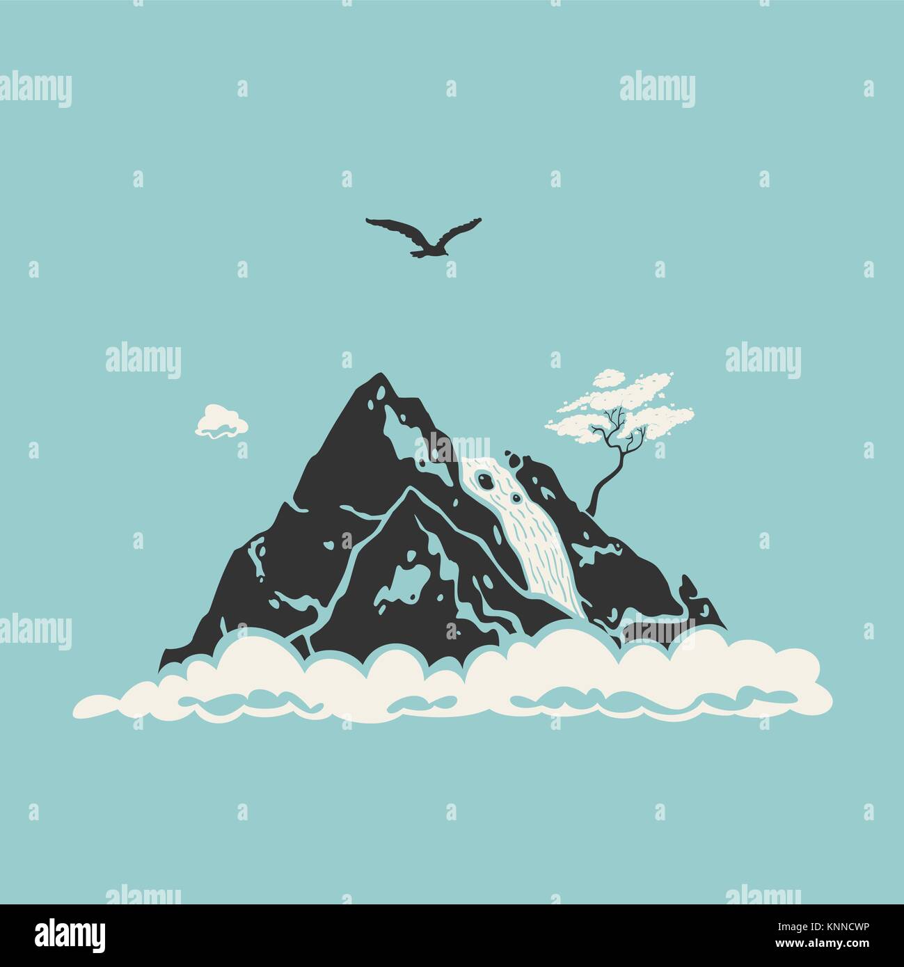 Paysage de montagne Symbole Illustration de Vecteur