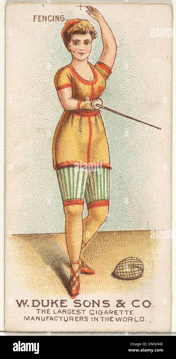 L'escrime, de la série d'exercices de gymnastique (N77) pour les cigarettes de marque Duke atteint 421066 DP827460 Banque D'Images