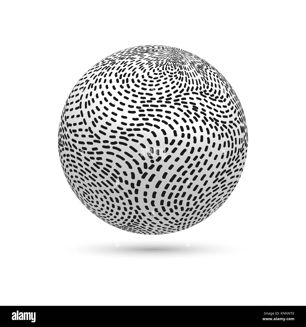 Boule à rayures 3d sur fond blanc.vector illustration. Illustration de Vecteur
