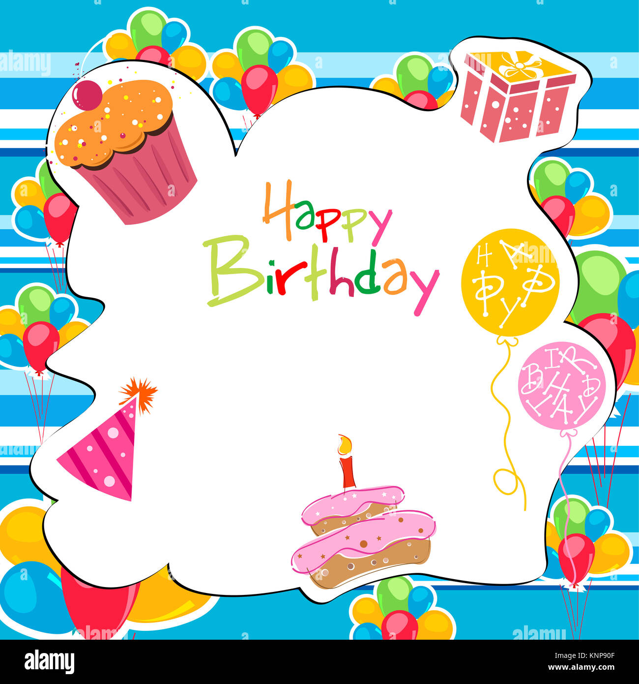 Illustration De Carte D Anniversaire Coloree Avec Le Present Et Des Bonbons Sur Fond Blanc Photo Stock Alamy Illustration De Carte D Anniversaire Coloree Avec Le Present Et Des Bonbons Sur Fond Blanc Photo Stock Alamy