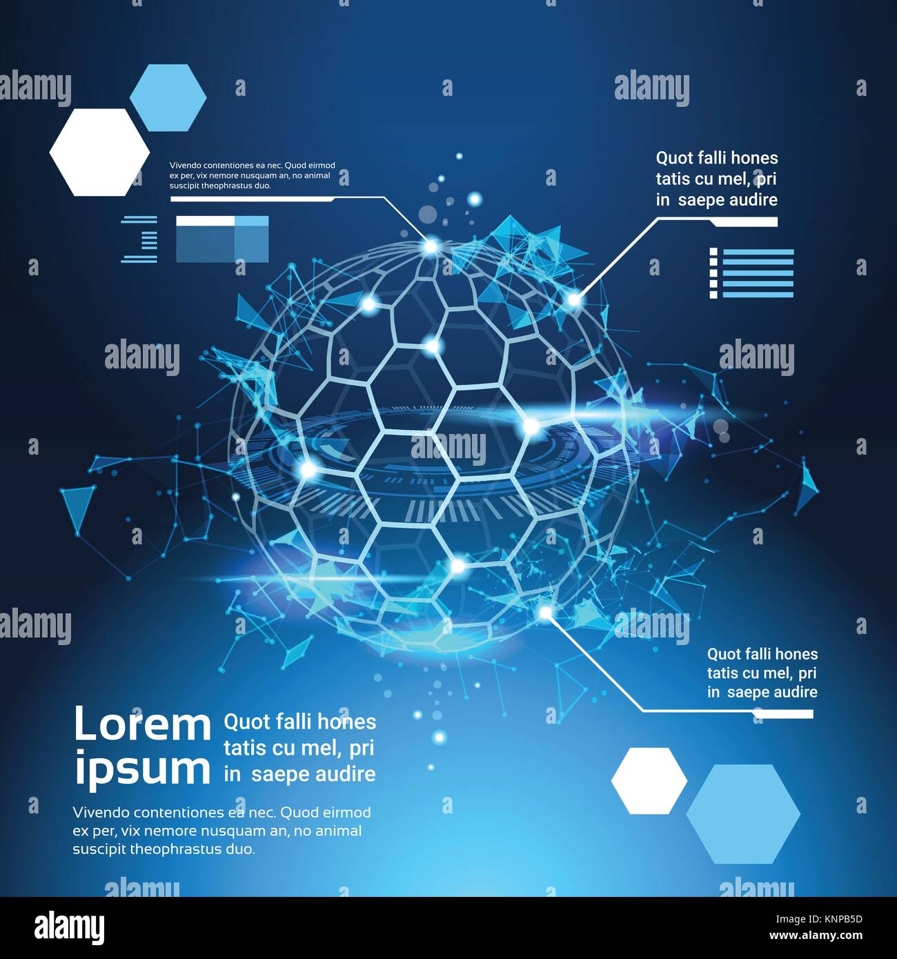 Ensemble d'éléments infographique carte du monde Globe Tech Résumé Arrière-plan Modèle Banner With Copy Space Illustration de Vecteur