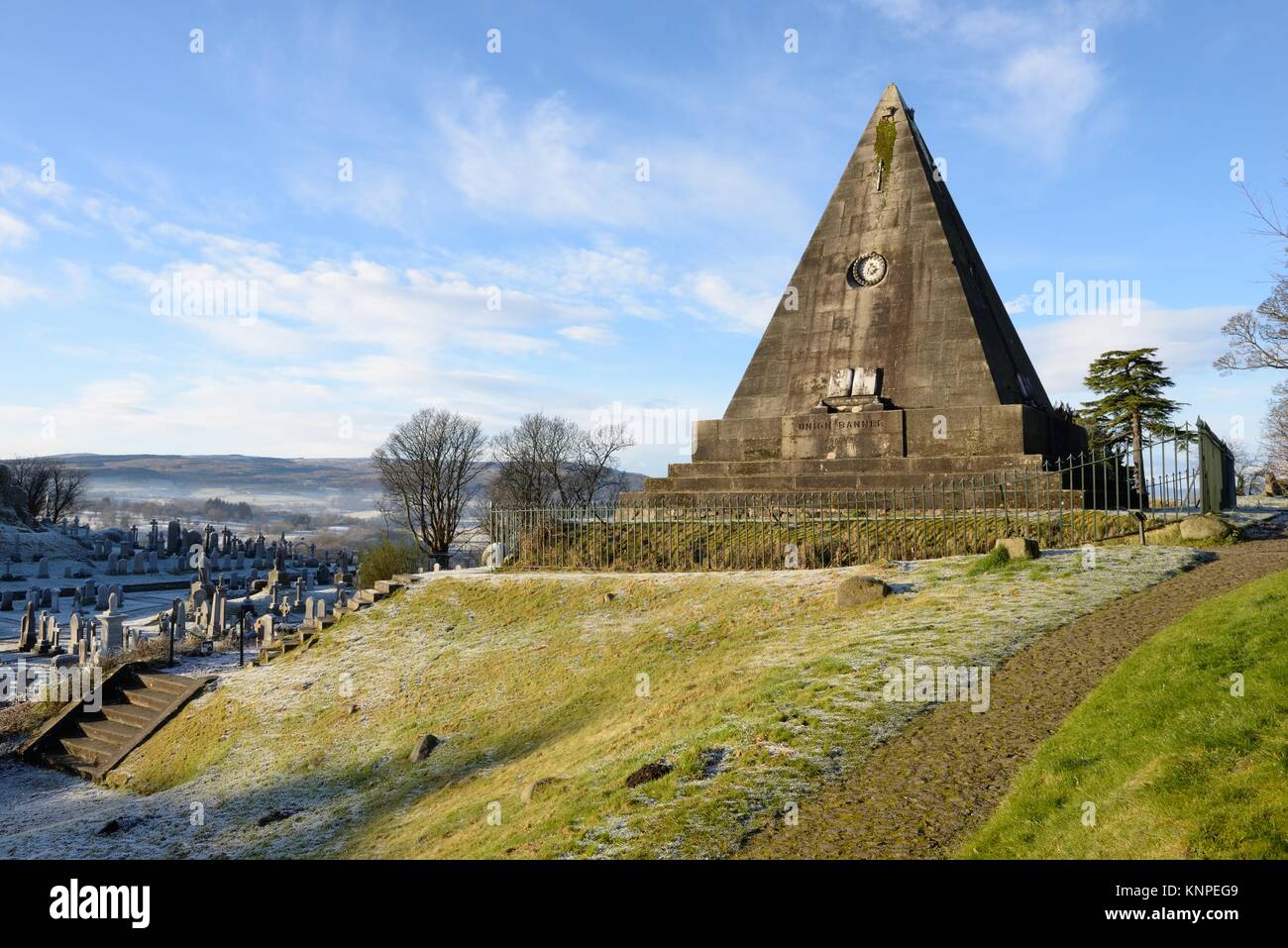 La Pyramide des étoiles est un mémorial en pierre pour les martyrs de l'ère de la réforme et du Covenanting écossaises situé à Stirling, en Écosse. Banque D'Images