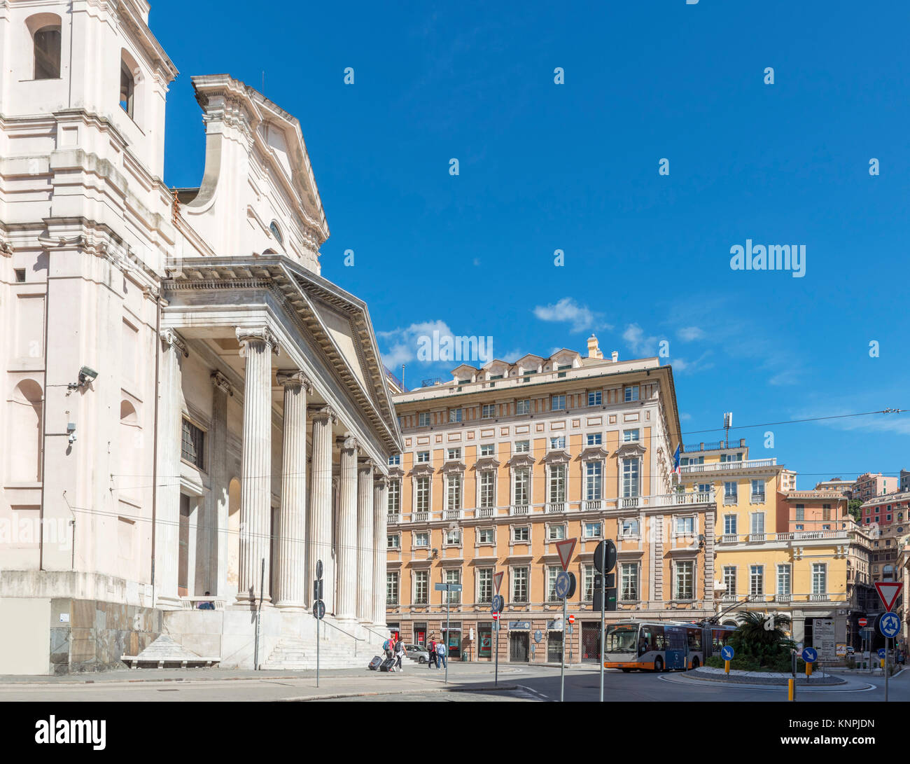 La Basilica della Santissima Annunziata del Vastato, Piazza della Nunziata, Gênes, ligurie, italie Banque D'Images