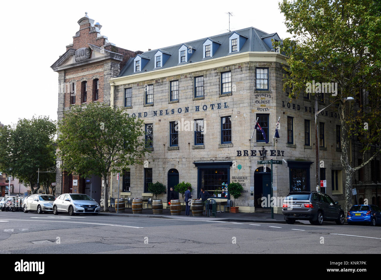 Hôtel Lord Nelson, le plus ancien de Sydney, l'hôtel sous licence continuellement situé dans le quartier historique des Rocks district de Sydney, New South Wales, Australia Banque D'Images