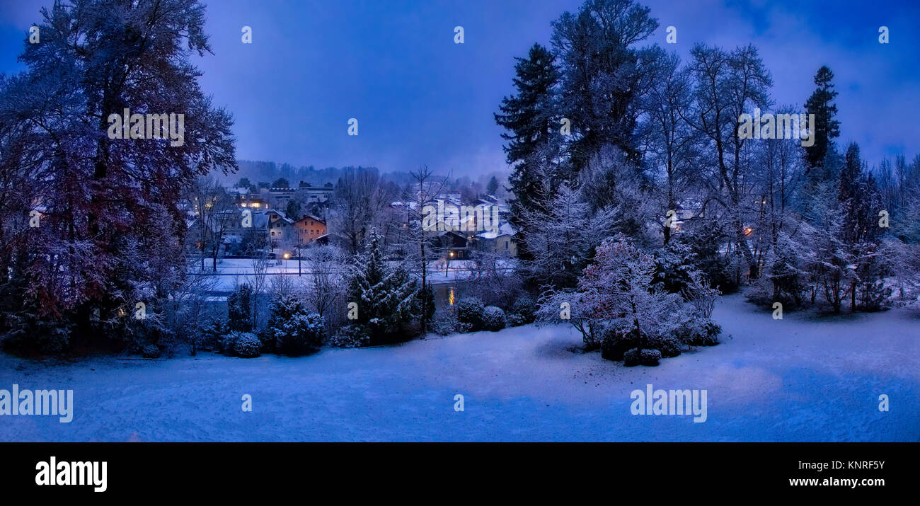 DE - La Bavière : l'hiver le long de la rivière Isar, à Bad Toelz (image HDR) Banque D'Images