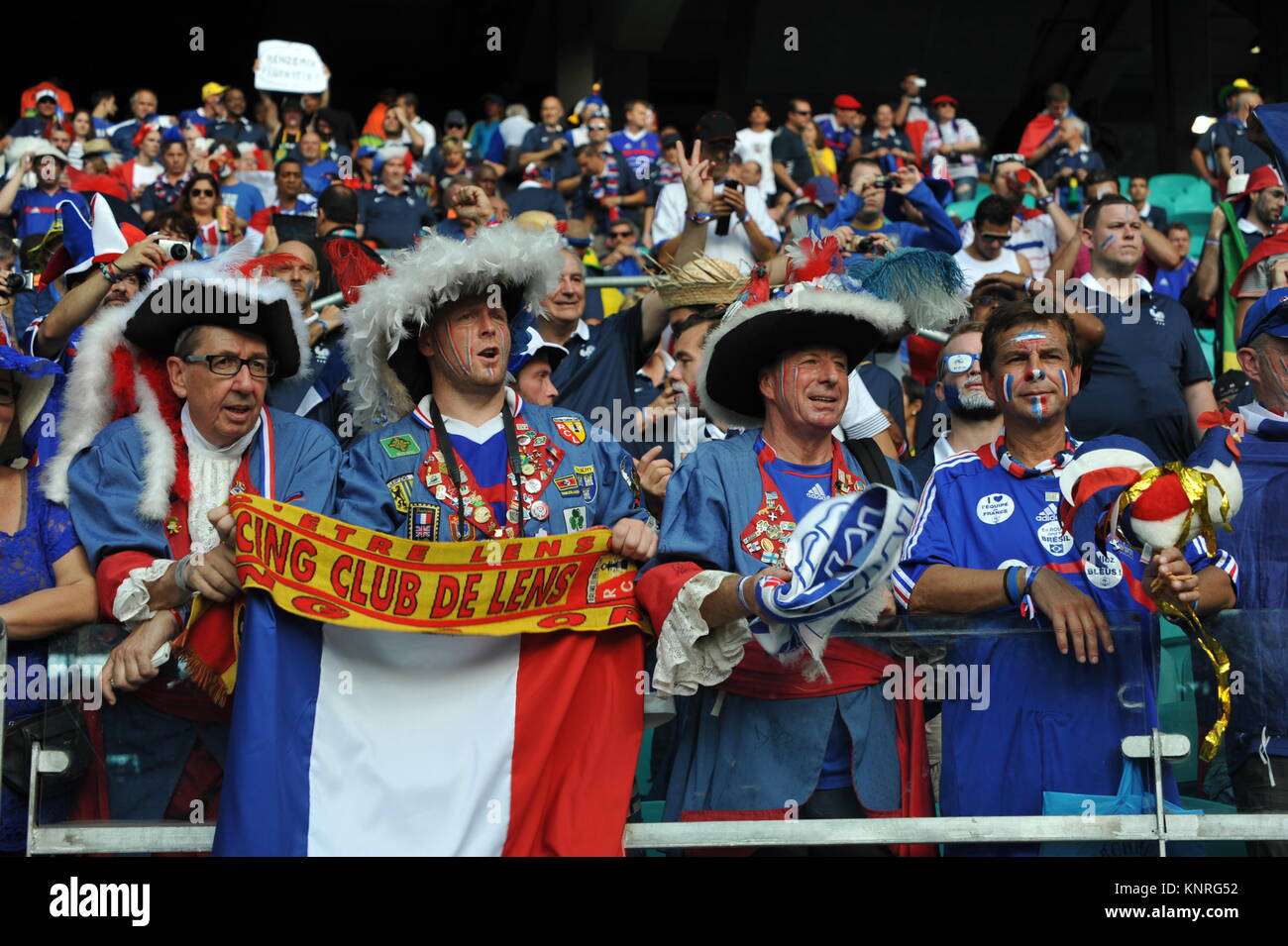 Coupe du Monde FIFA 2014, Salvador da Bahia, Brésil, Partisans Français Banque D'Images