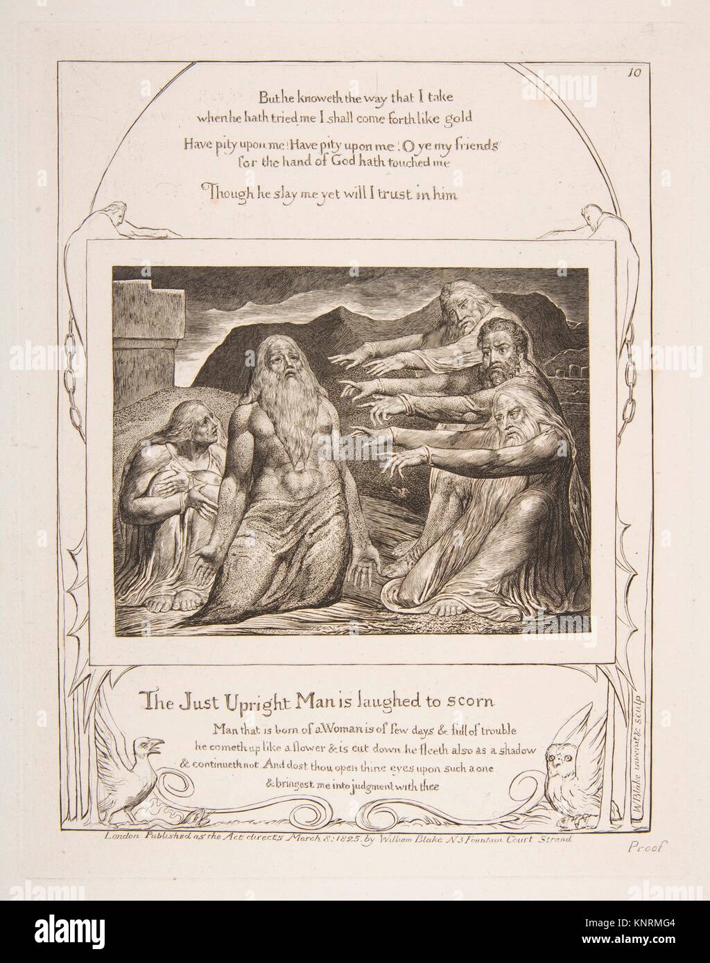 Job réprimandé par ses amis, des illustrations du livre de Job. Artiste : William Blake (britannique, Londres 1757-1827 Londres) ; Editeur : Publié par Banque D'Images