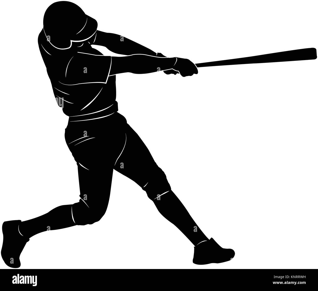Joueur de baseball - vecteur silhouette Illustration de Vecteur