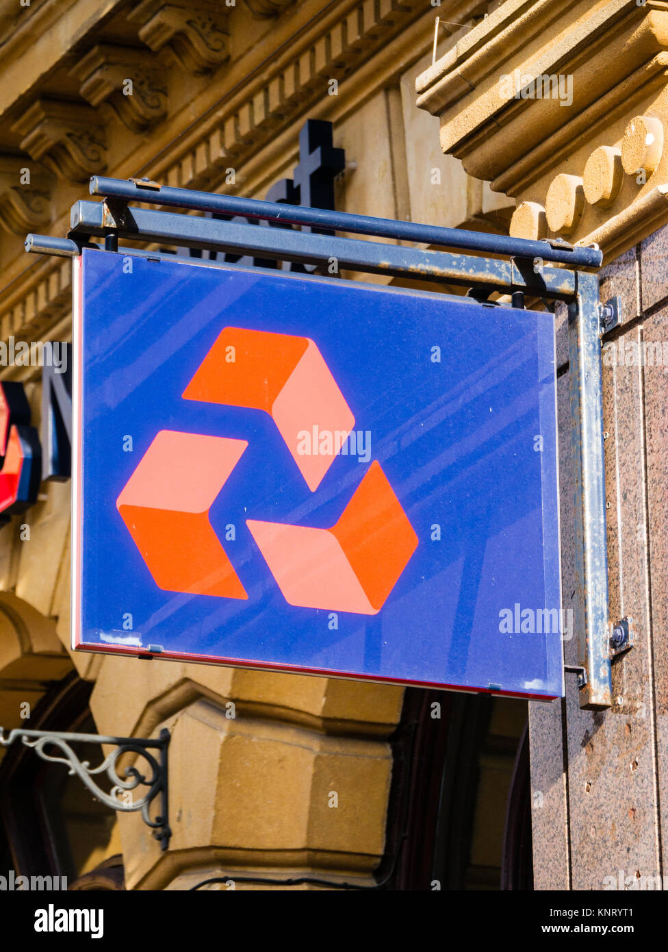 Signe de la Banque Natwest, Reading, Berkshire, Angleterre Banque D'Images