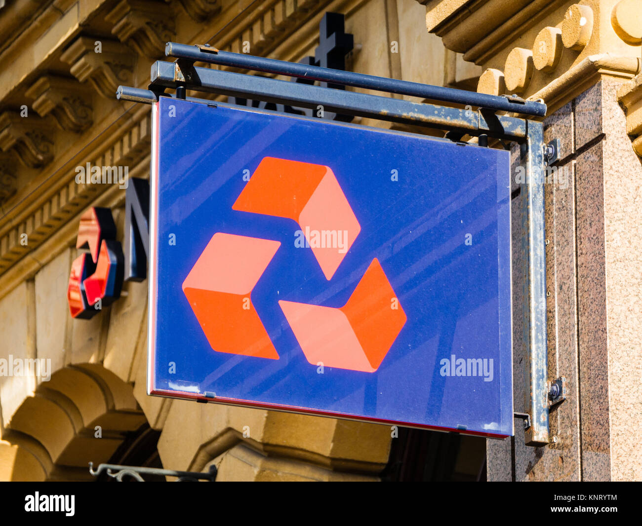 Signe de la Banque Natwest, Reading, Berkshire, Angleterre Banque D'Images