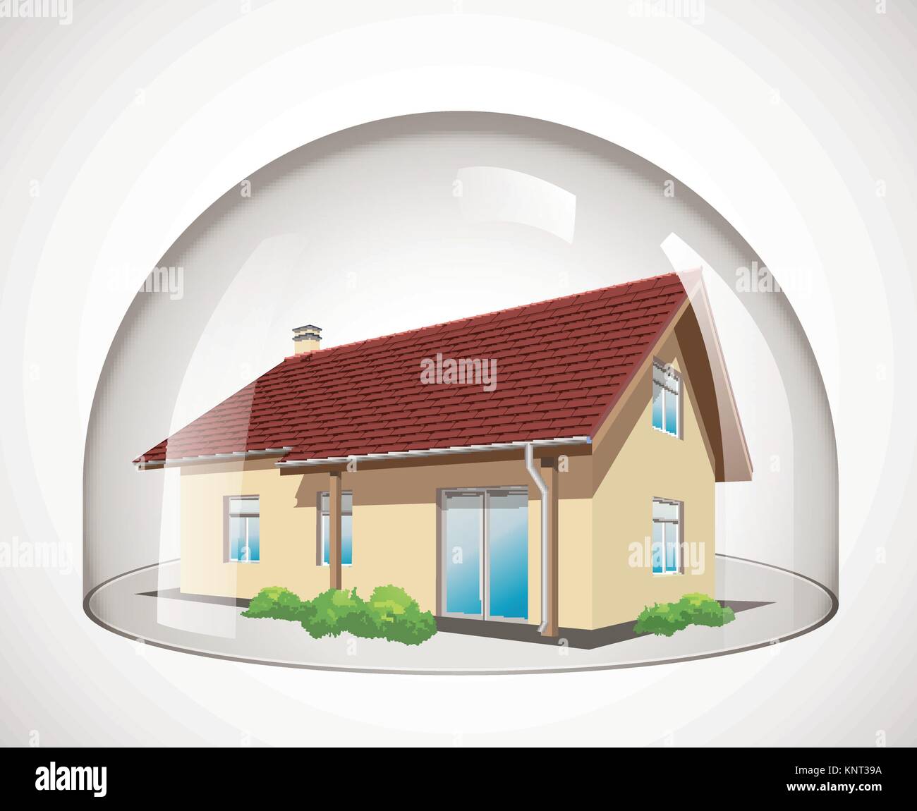 Dôme en verre - Maison protection concept - stock illustration Illustration de Vecteur
