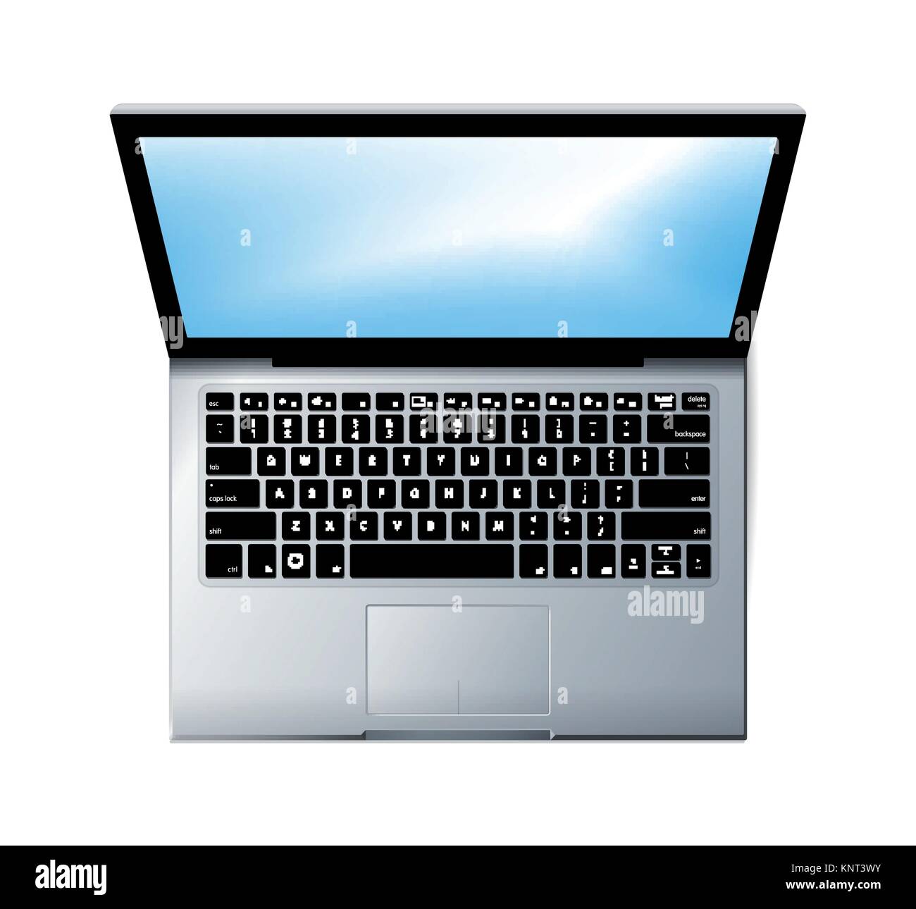 Concept d'ordinateur portable - Vue de dessus - illustration stock Illustration de Vecteur