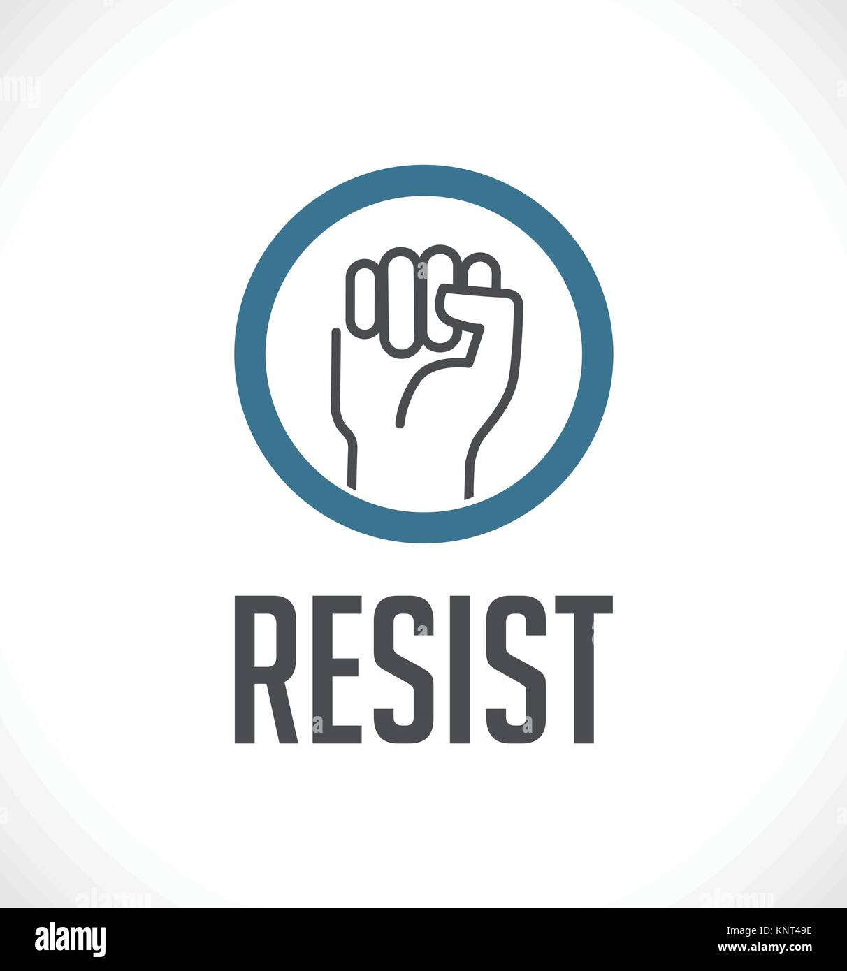 Logo - résister à la notion - fist comme symbole de la résistance - stock illustration Illustration de Vecteur