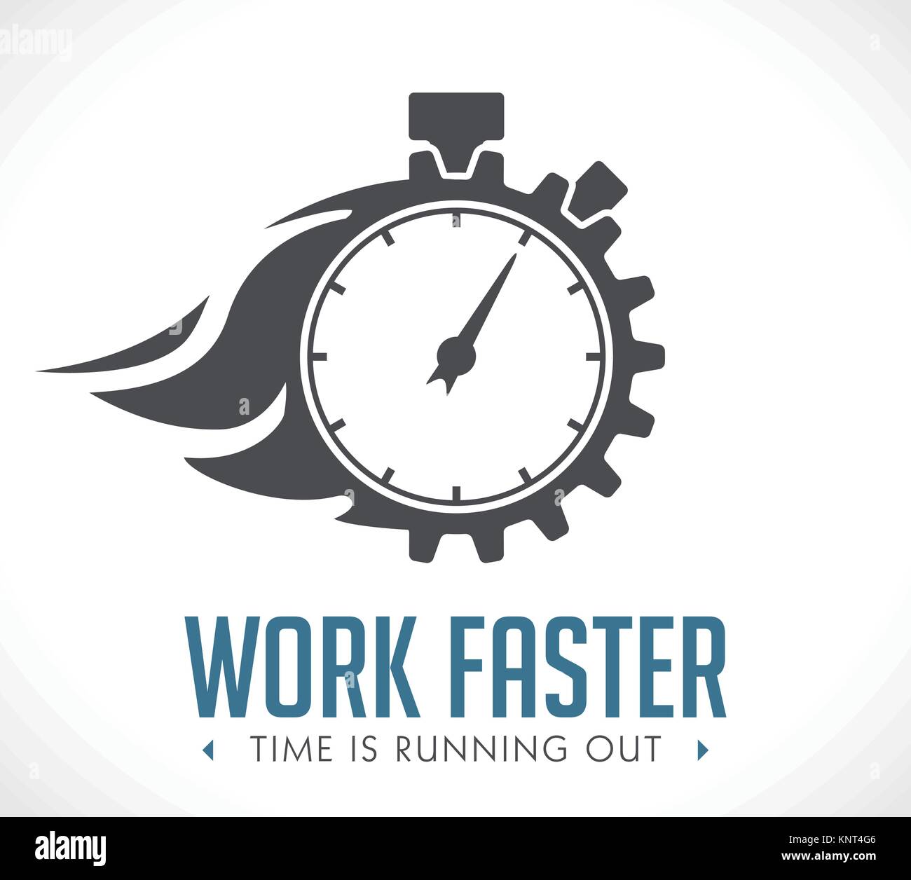 Logo - travaillez plus rapidement - question de l'employeur - concept illustration stock Illustration de Vecteur