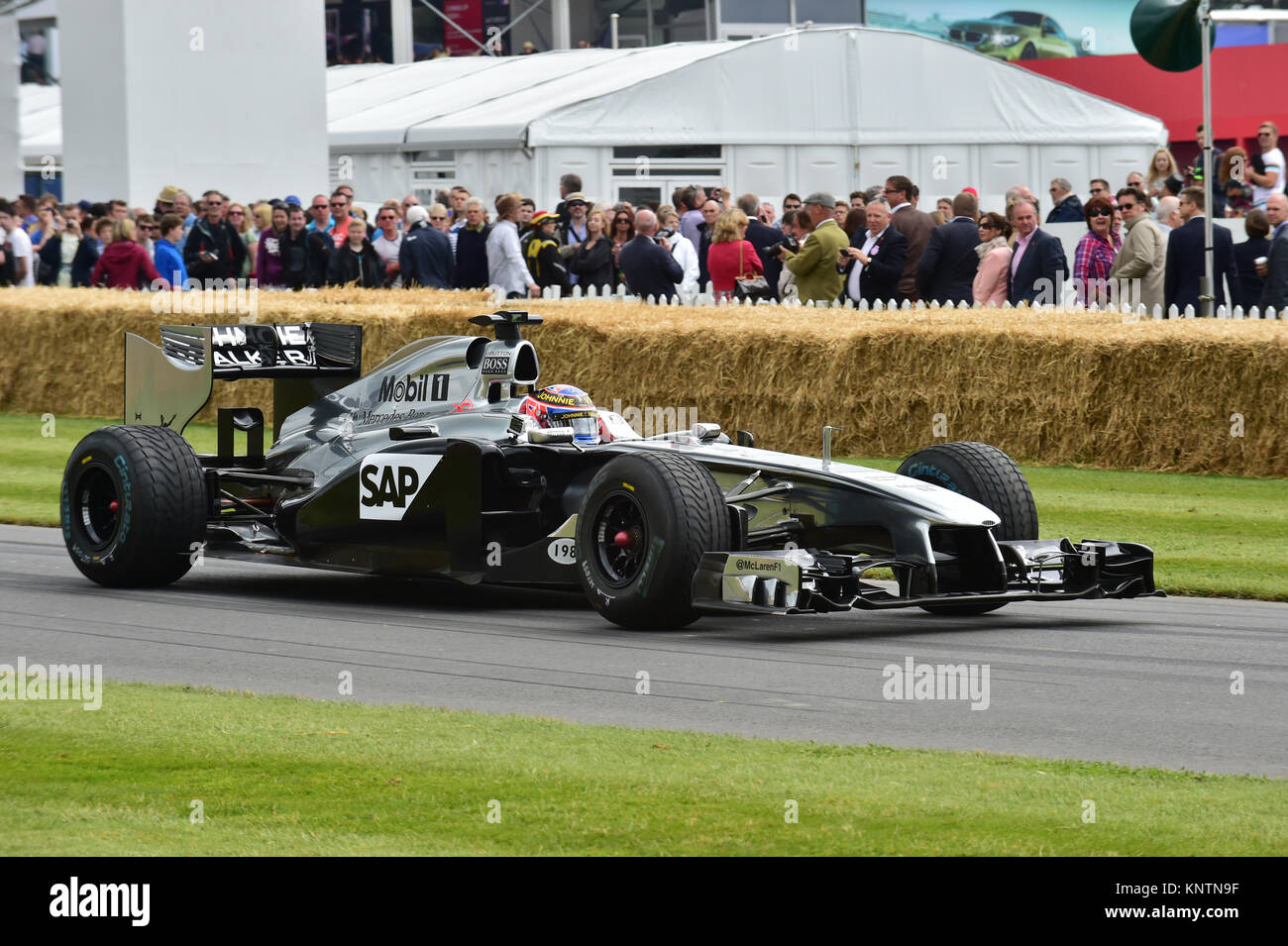 Jenson Button, Stoffel Vandoorne, McLaren-Mercedes MP4-26, Goodwood Festival of Speed, en 2014, en 2014, Christian Jacq, voitures, Festival of Speed, Goodwood, Goodw Banque D'Images