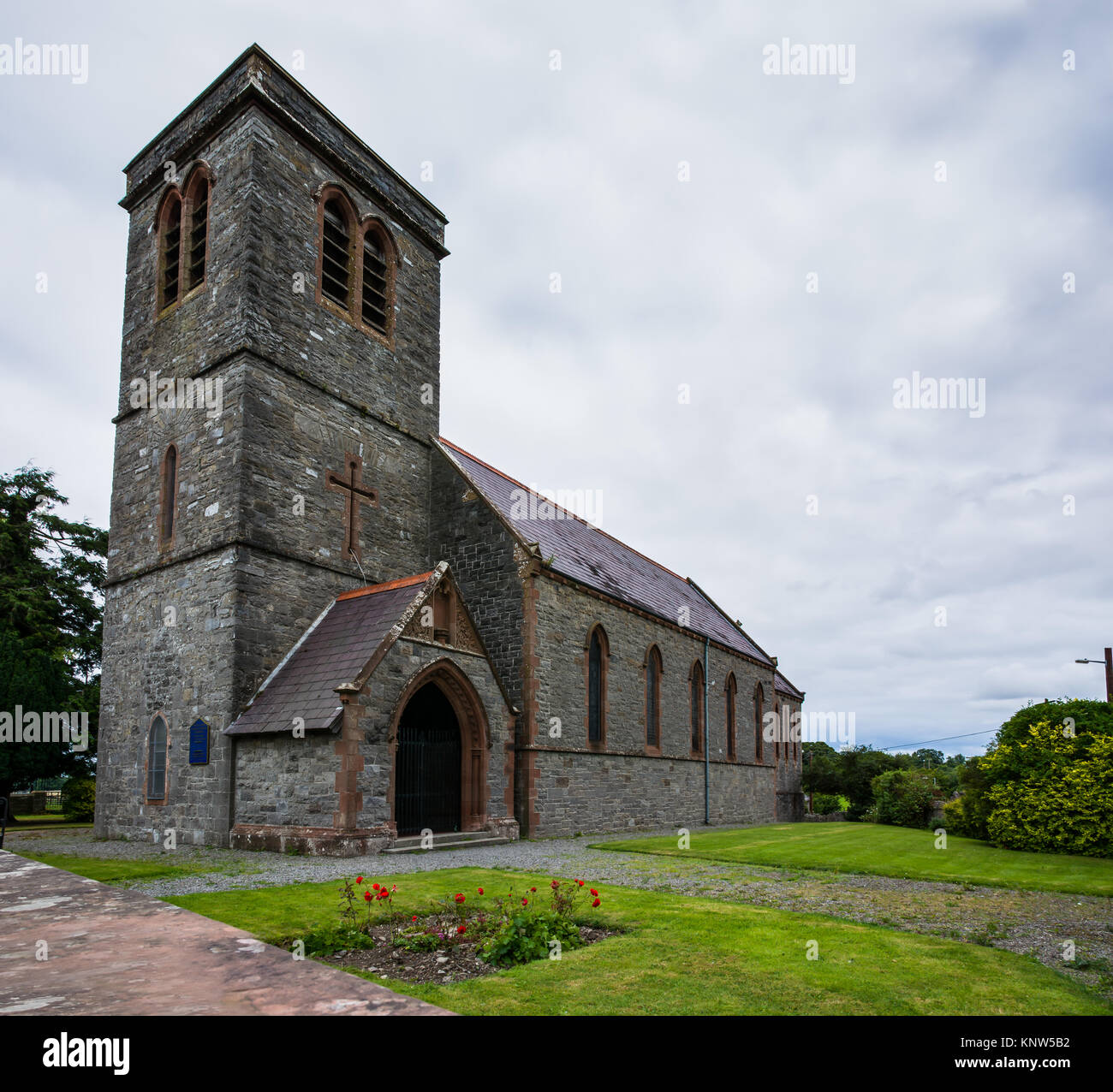 Christ Church Église Européenne Irlande Celbridge extérieur en pierre grise Banque D'Images