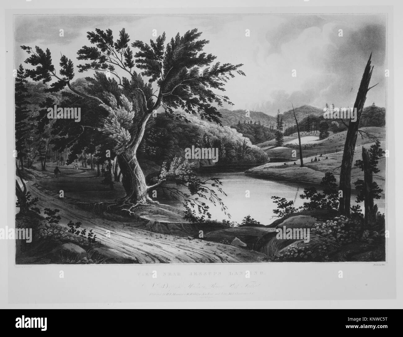 Estampe Vintage Currier & Ives – Vue Sur L'Hudson, Ruggies House, Newburgh – Reproduction