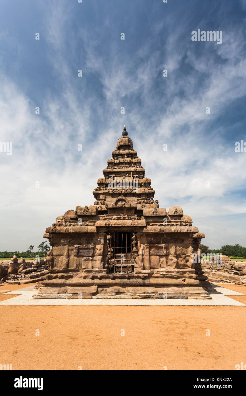 L'Asie, l'Inde, le Tamil Nadu, Mamallapuram, Shore Temple Banque D'Images