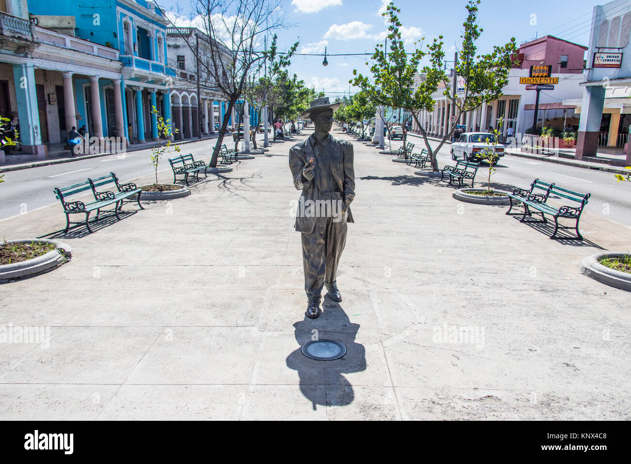 Statue de Benny More, un célèbre musicien, Cienfuegos, Cuba Banque D'Images