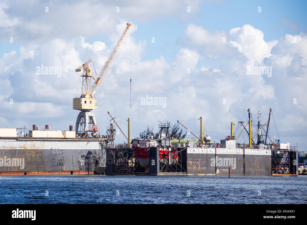 Cale sèche dans la baie de Cienfuegos, Cienfuegos, Cuba, Banque D'Images