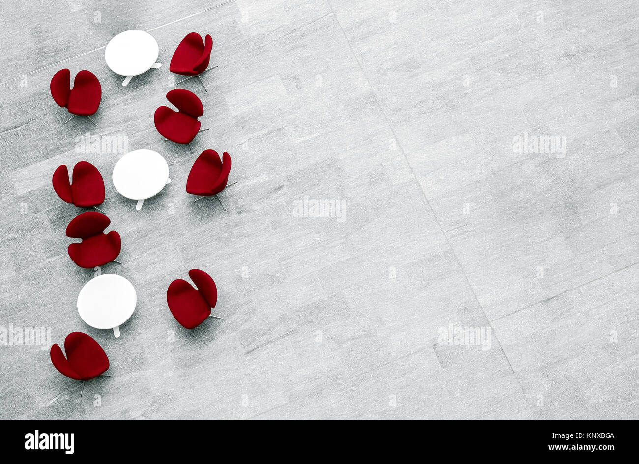 Vue de dessus du hall d'un centre d'affaires avec des meubles modernes et copy space Banque D'Images