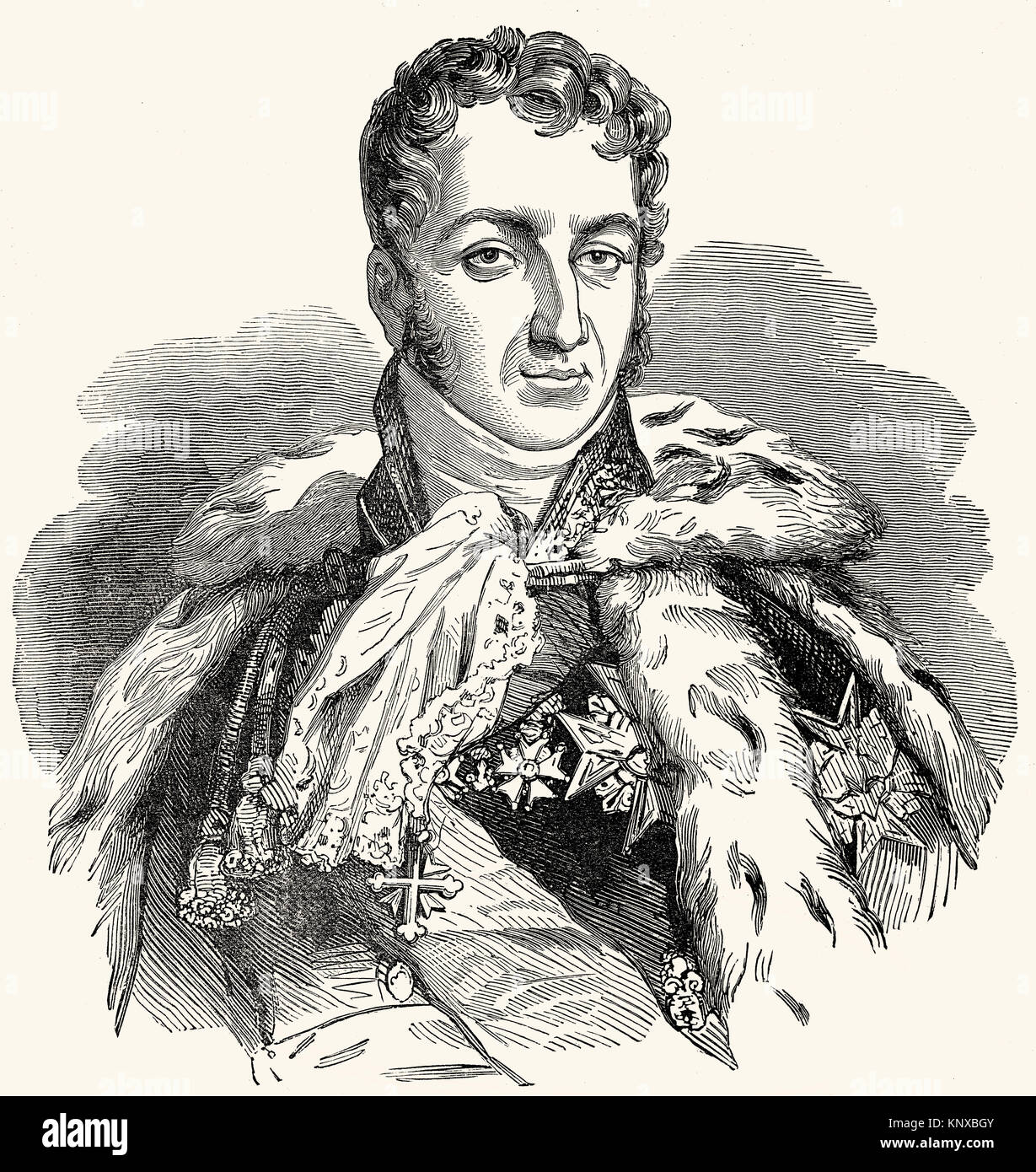 Le Prince Jules Auguste Armand Marie, comte de Polignac, 1780 -1847, 3 Duc de Polignac, un homme d'État français Banque D'Images