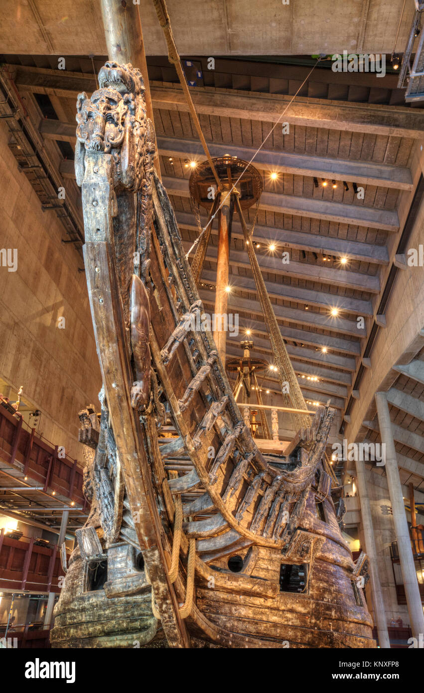 Arc, navire de guerre du 17ème siècle, musée Vasa (Vasamuseet) Maritime, l'île de Djurgarden, Stockholm, Suède Banque D'Images
