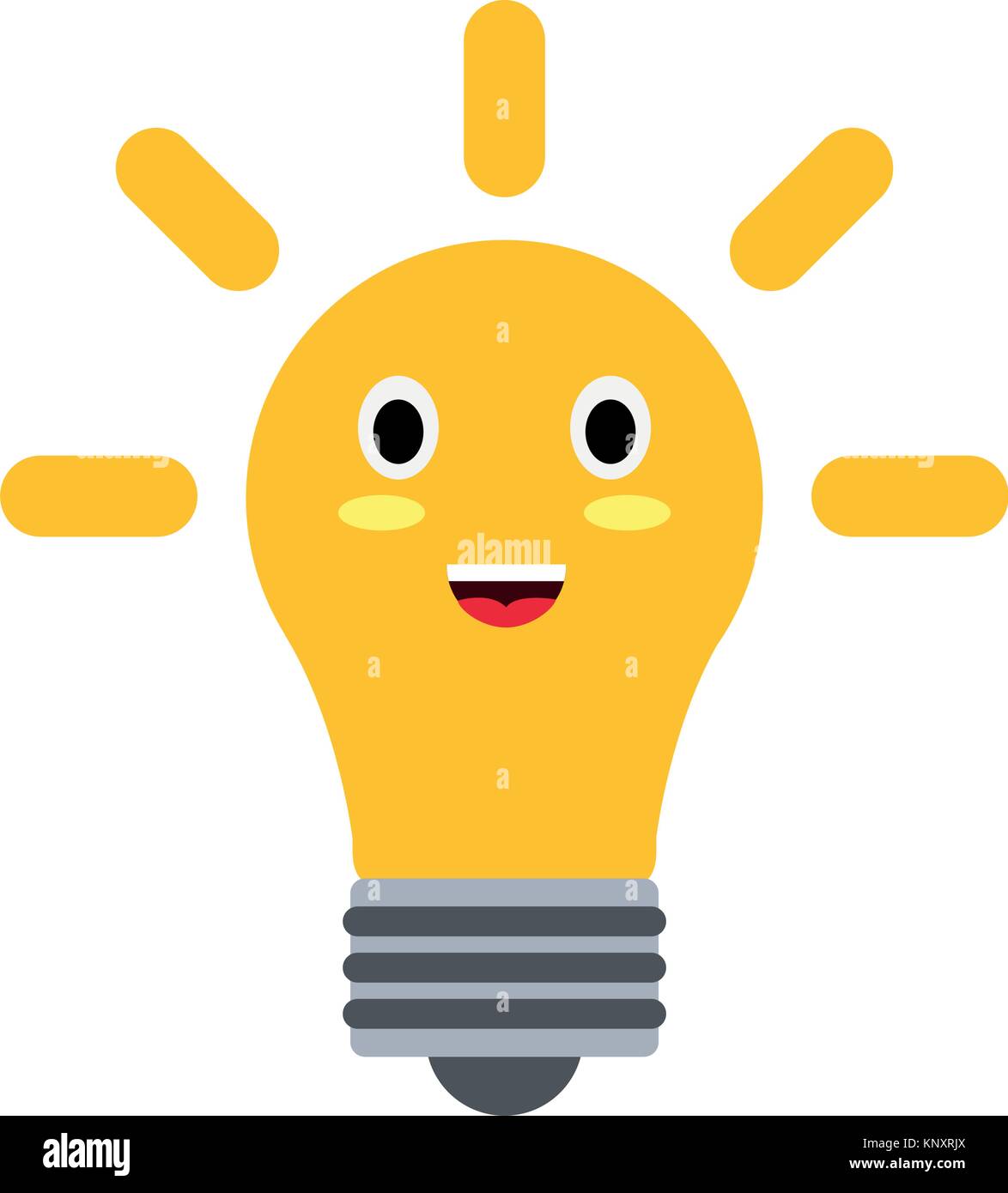 L'énergie lumineuse de l'ampoule kawaii cute cartoon vector icône  illustration Image Vectorielle Stock - Alamy