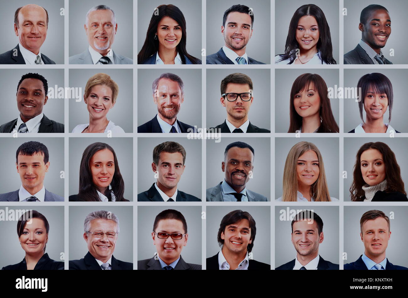 Les expressions des visages divers Collage Personnes Concept Banque D'Images
