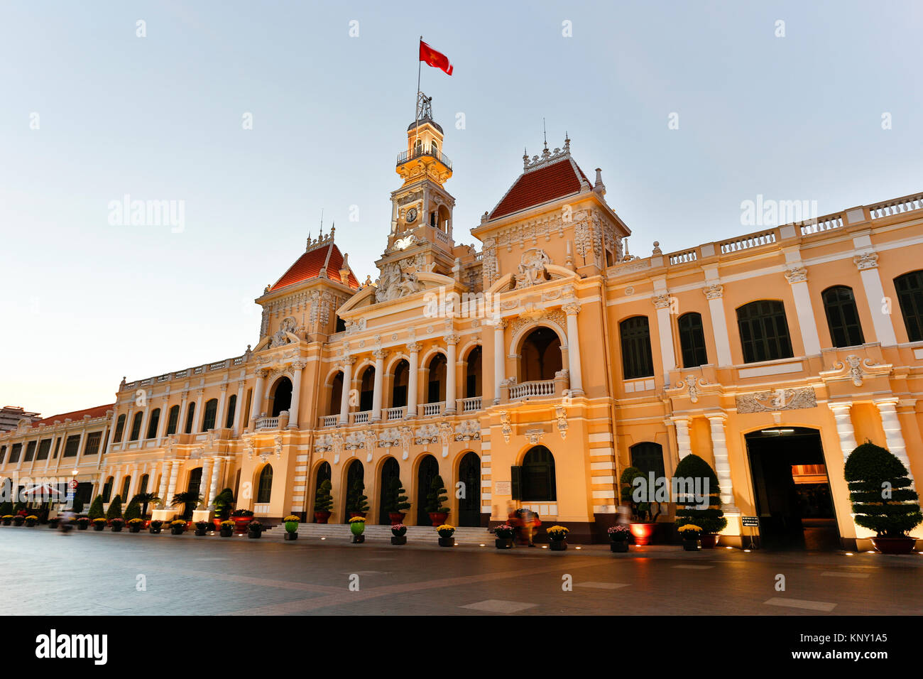 Ho Chi Minh City Hall ou l'Hôtel de Ville de Galilée a été construit en 1902-1908 dans le style colonial français puis pour la ville de Saigon. Il a été renommé après Banque D'Images