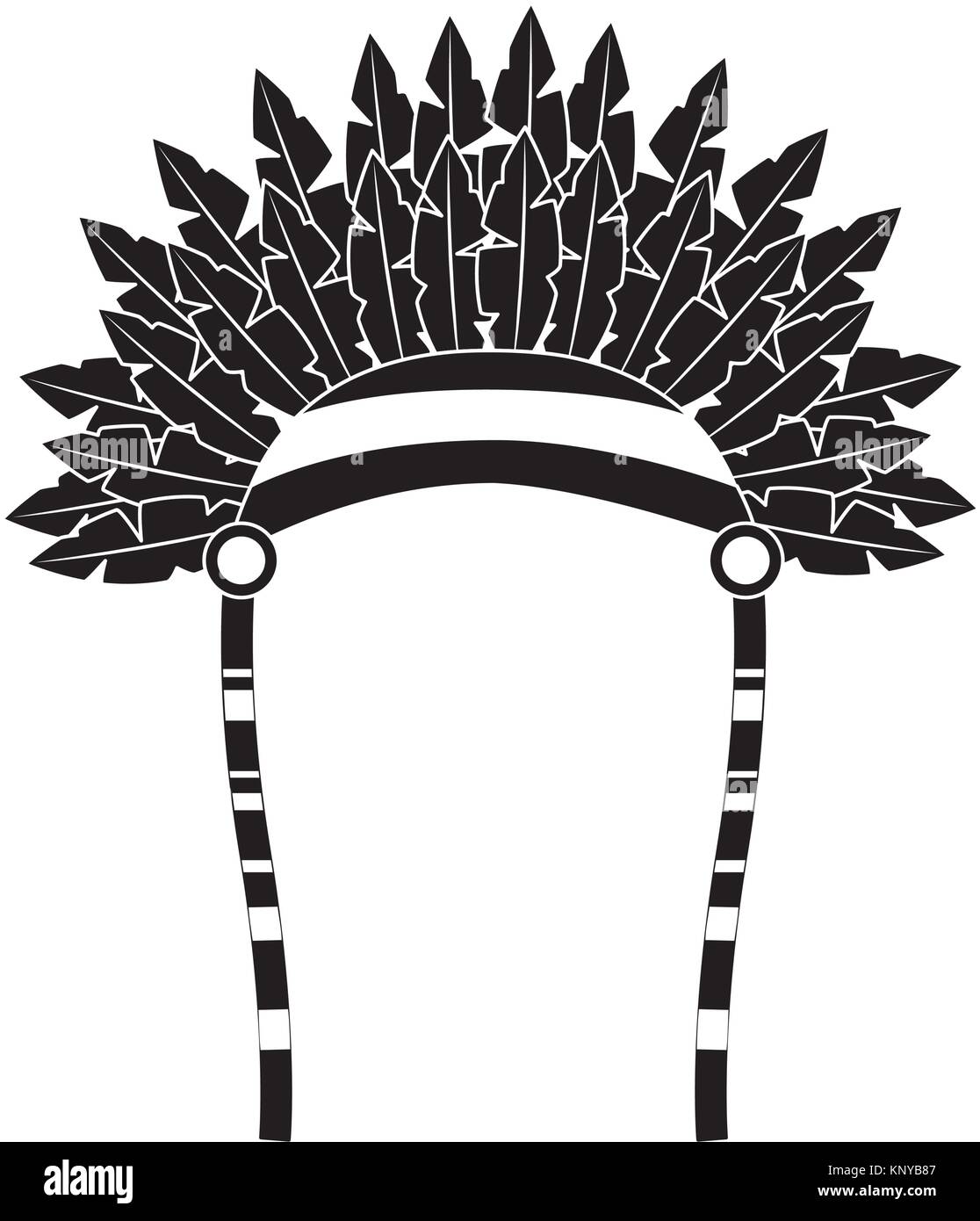 War bonnet bird feather hat indiens autochtones traditionnels Illustration de Vecteur