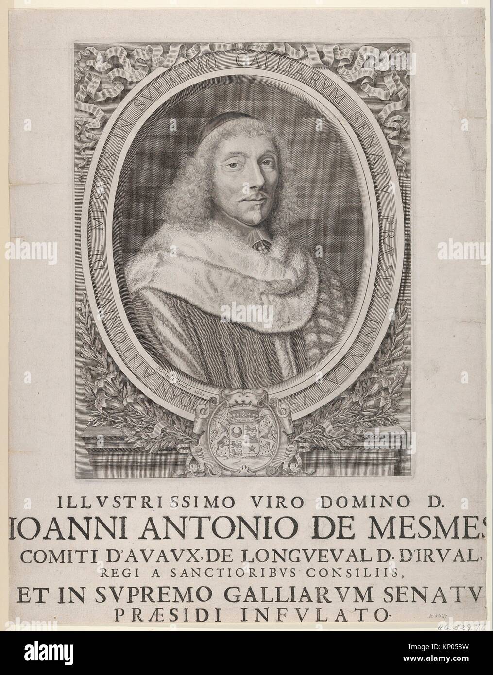 Jean-Antoine de Mesmes. Artiste : Robert Nanteuil (Français, Reims 1623-1678 Paris) ; Date : 1658 ; gravure ; technique : sixième état de sept (Petitjean & Banque D'Images