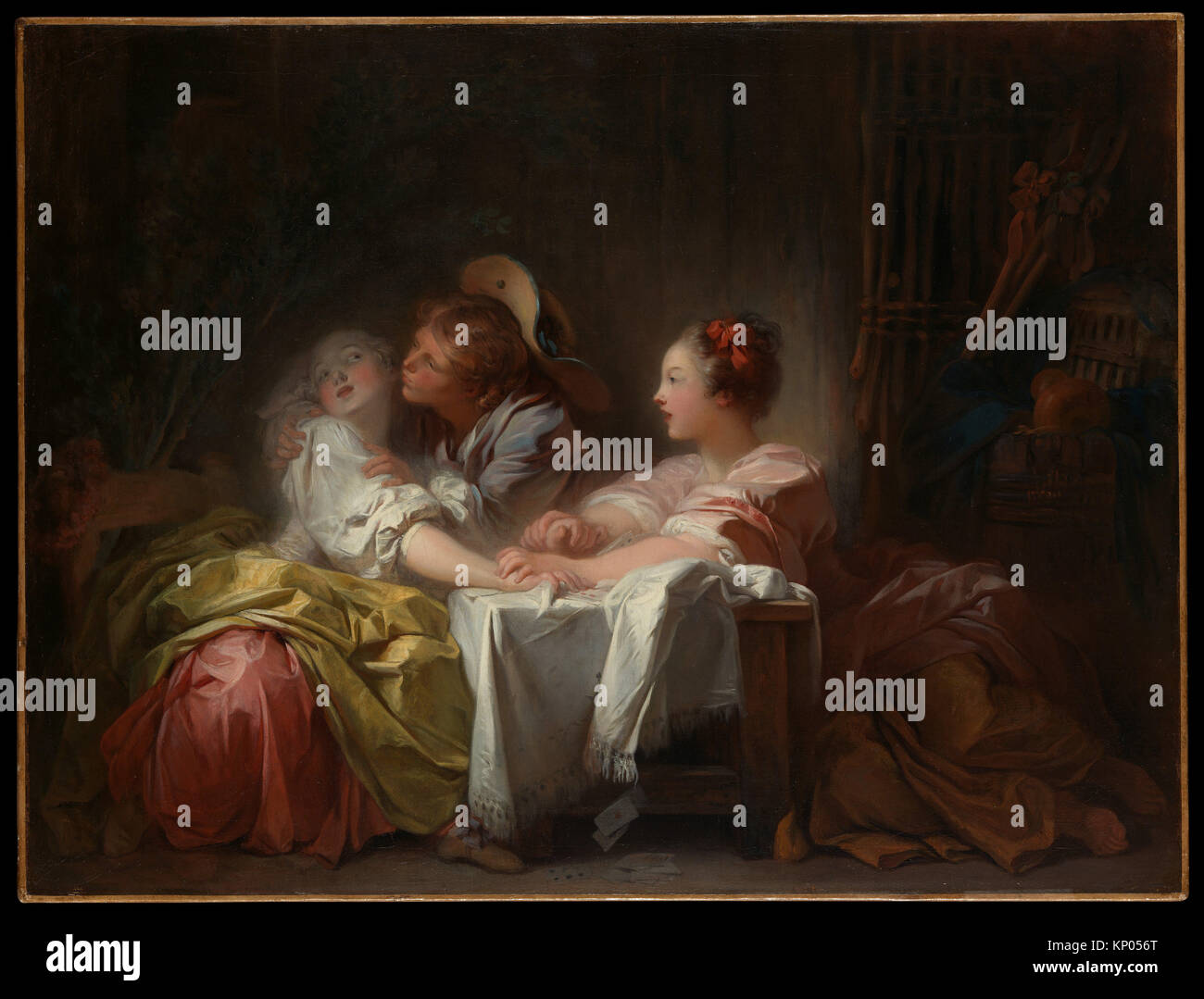 Le Baiser volé. Artiste : Jean Honoré Fragonard (Grasse, France 1732-1806 Paris) ; Date : ca. 1760 ; Medium : Huile sur toile ; Dimensions : 19 x 25 in. (48.3 Banque D'Images