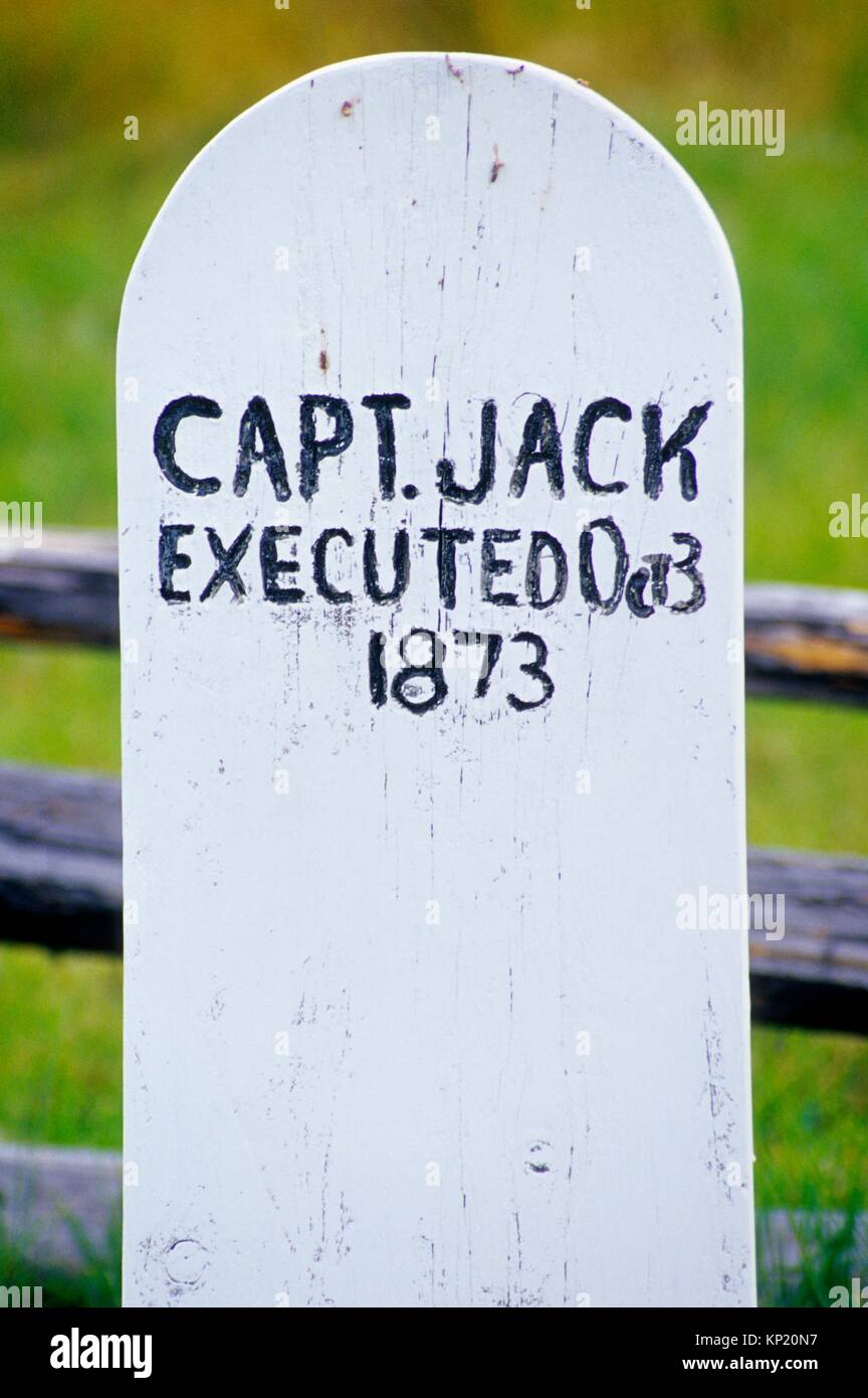 Le Capitaine Jack tombe, Site historique de Fort Klamath - Volcan, héritage National Scenic Byway, Oregon. Banque D'Images