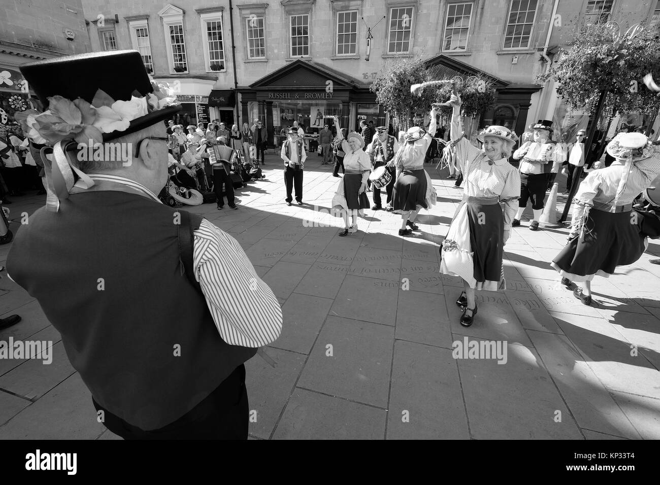 Morris Dancers Ville de Bath Spa Banque D'Images