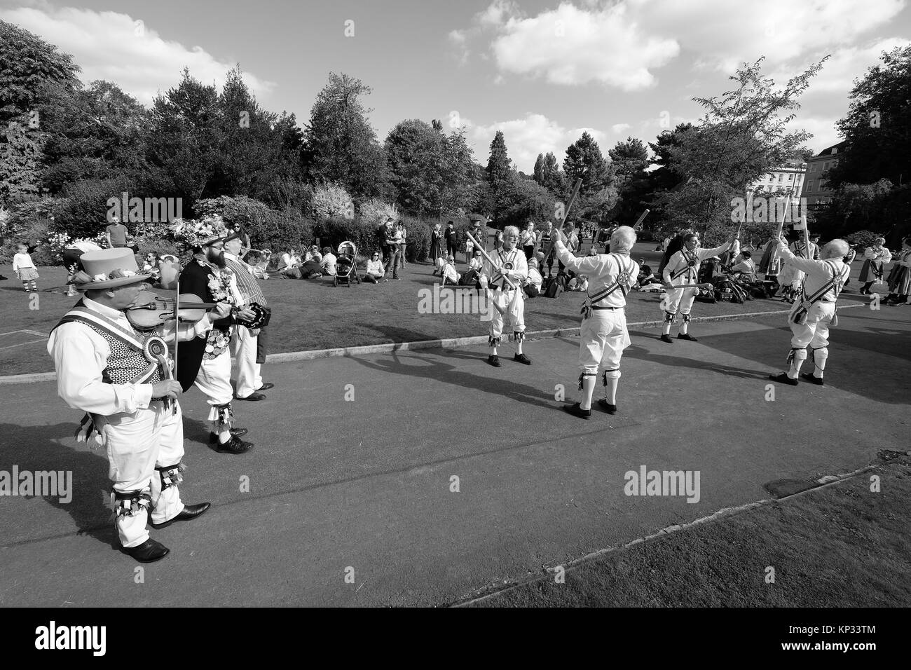 Morris Dancers Ville de Bath Spa Banque D'Images