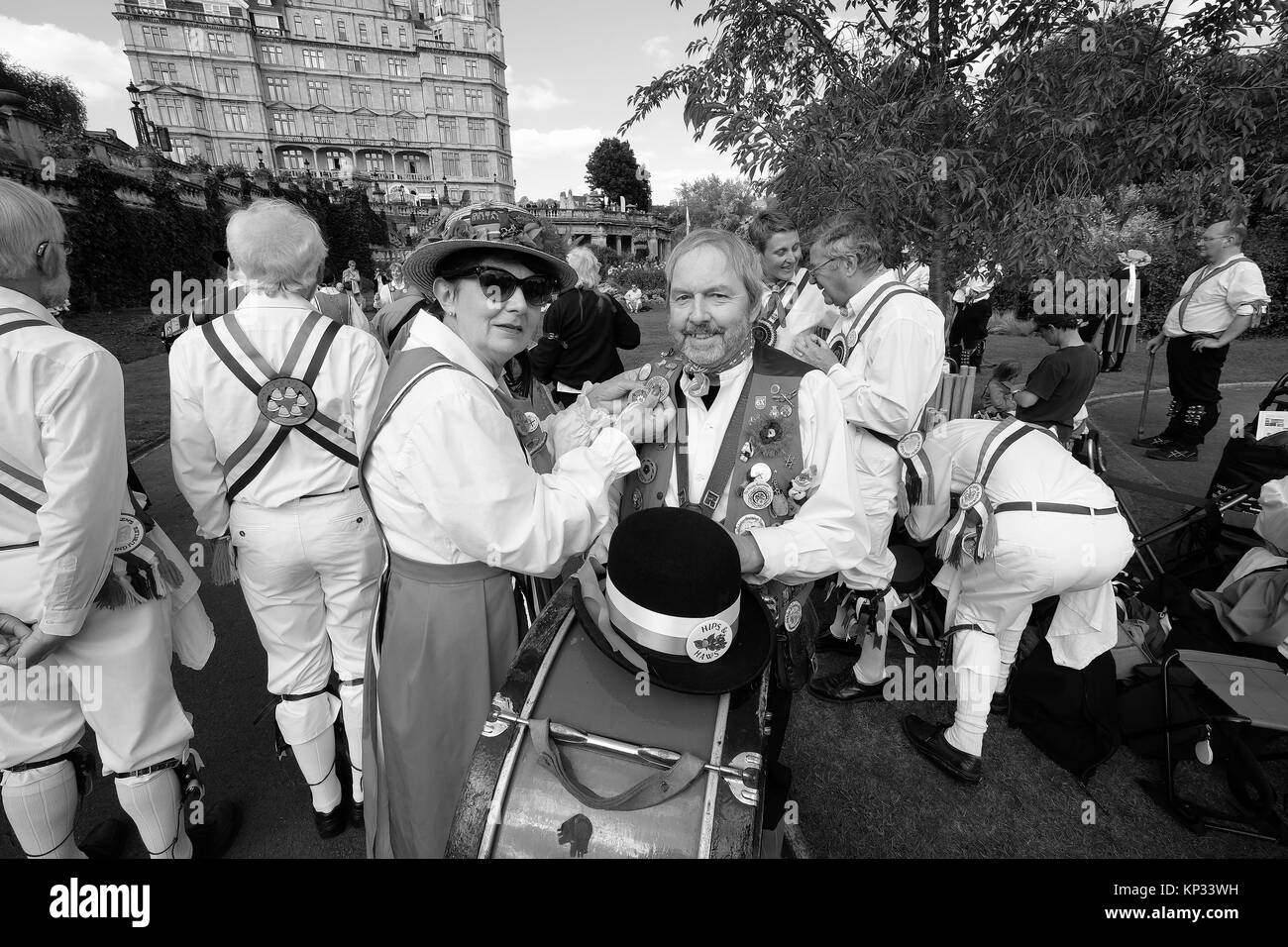 Morris Dancers Ville de Bath Spa Banque D'Images