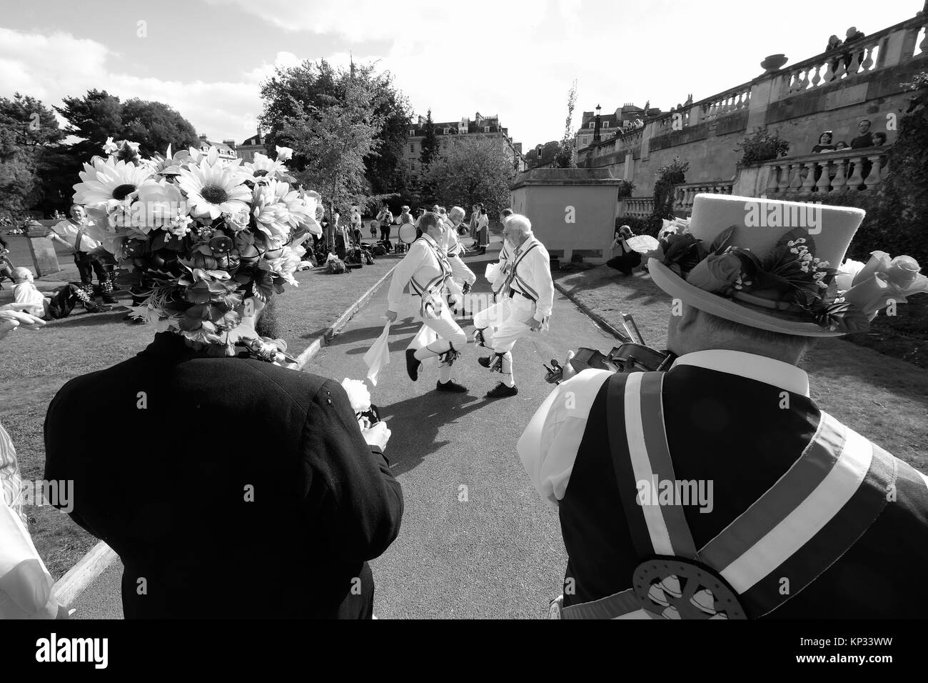 Morris Dancers Ville de Bath Spa Banque D'Images