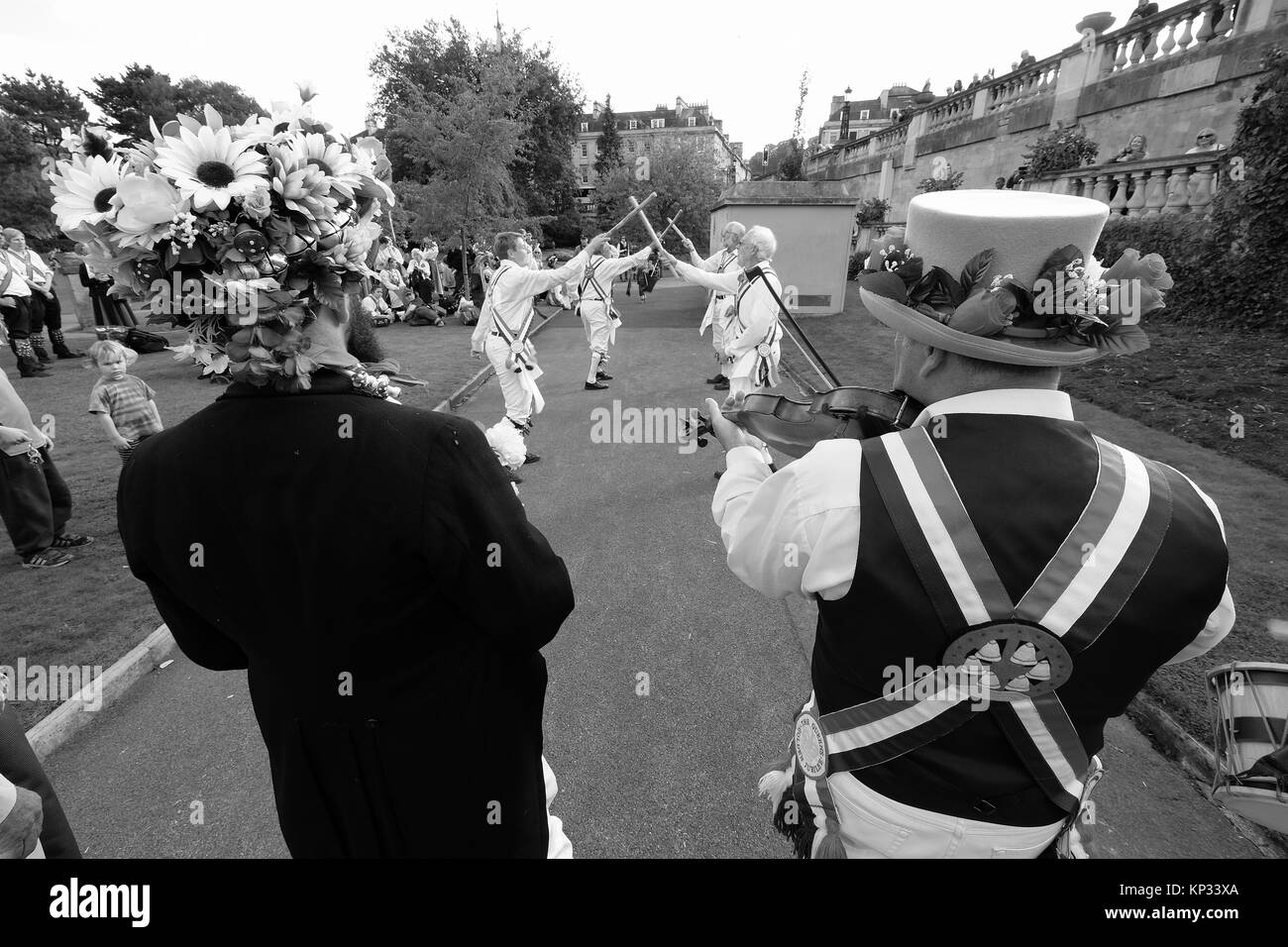 Morris Dancers Ville de Bath Spa Banque D'Images