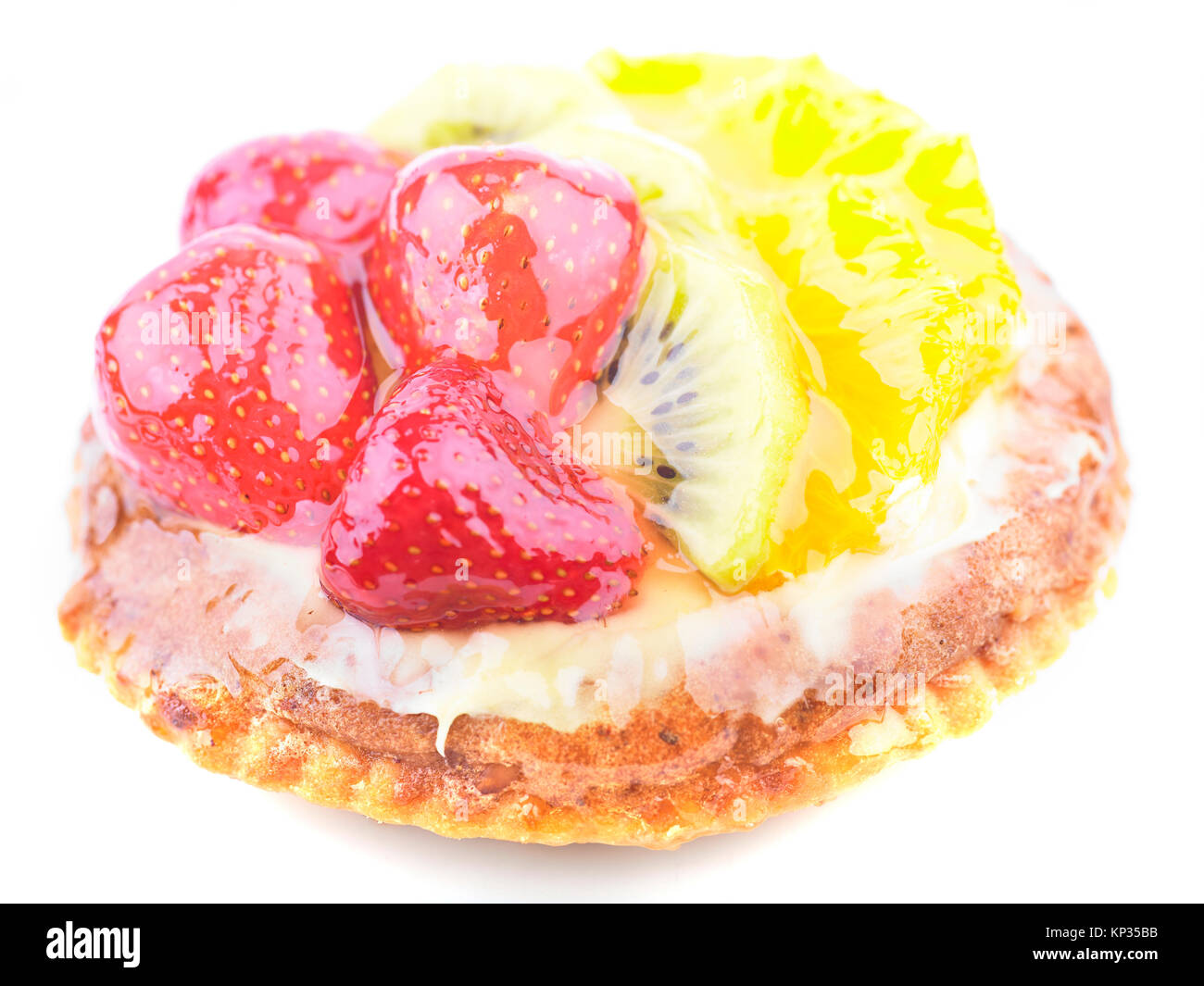 Jelly Cake avec Fraise Kiwi et Orange Banque D'Images