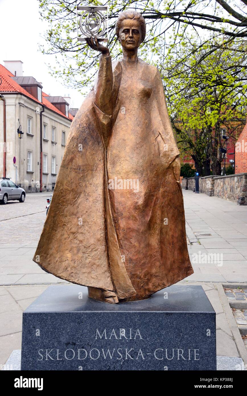 Monument de Maria Sklodowska-Curie (Marie Sklodowska-Curie ou Marie Curie) physicien et chimiste polonais, première femme à remporter un prix Nobel, premier Banque D'Images