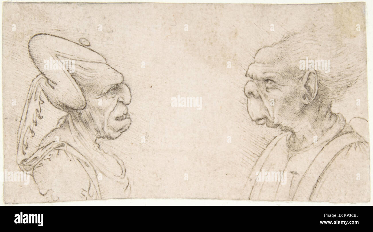 Un couple Grotesque- Vieille Femme avec une coiffe et vieil homme avec de grandes oreilles et manque d'un Chin RENCONTRÉ DP808132 339175 Banque D'Images