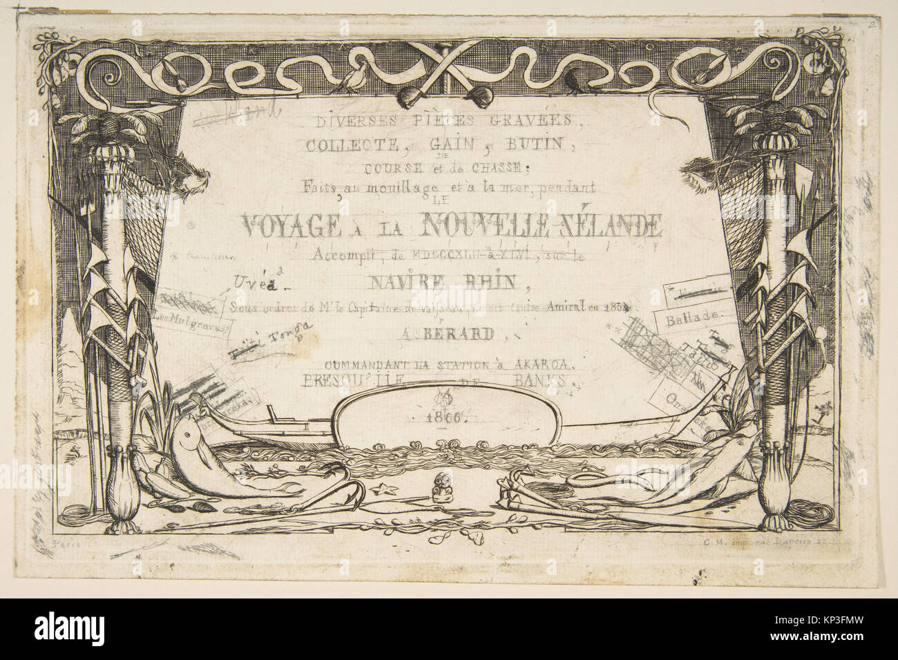 Couvrir- Le voyage en Nouvelle-Zélande (1842 - 46) rencontré DP813259 377894 Artiste : Charles Meryon, Français, 1821 ?1868, couverture : Le voyage en Nouvelle-Zélande (1842 - 46), 1866, gravure sur bois sur papier, plaque : 9 x 6 3/8 in. (15,2 x 23,8 cm). Le Metropolitan Museum of Art, New York. Fonds Rogers (1917, 17.78.28) Banque D'Images