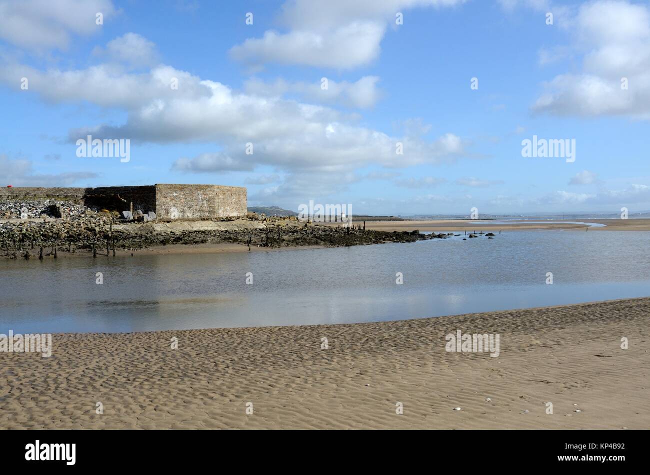 Construit en 1819 le port de Pembrey inscrite comme Monument Historique d'importance par l'estuaire CADW Burry millénaire côte du Pays de Galles Banque D'Images