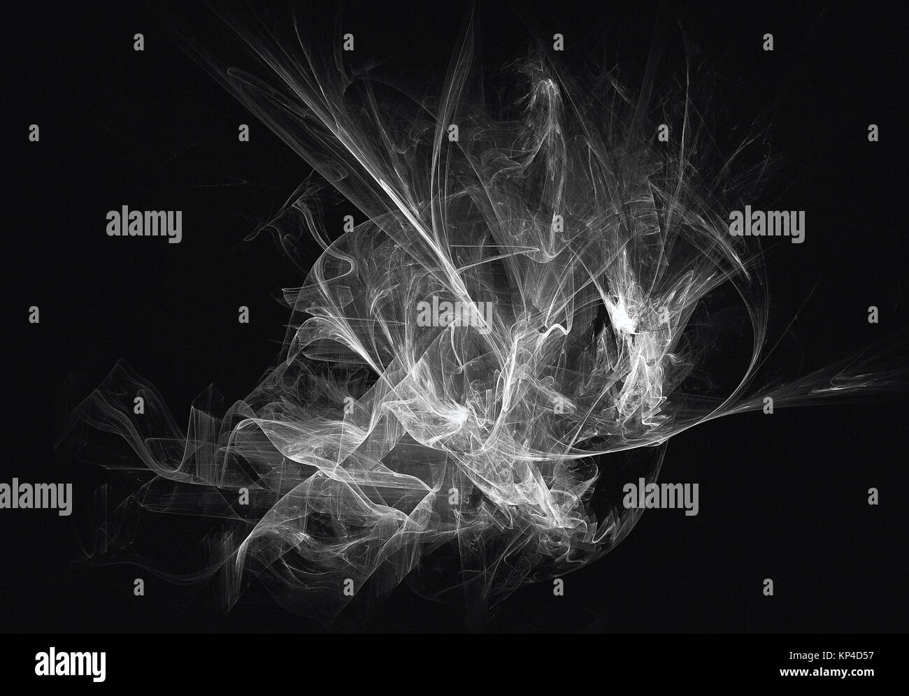 Flamme fractale noir et blanc Banque D'Images