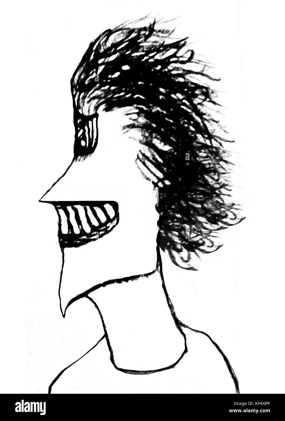 Mad Men Vue Latérale Illustration Portrait Banque D'Images