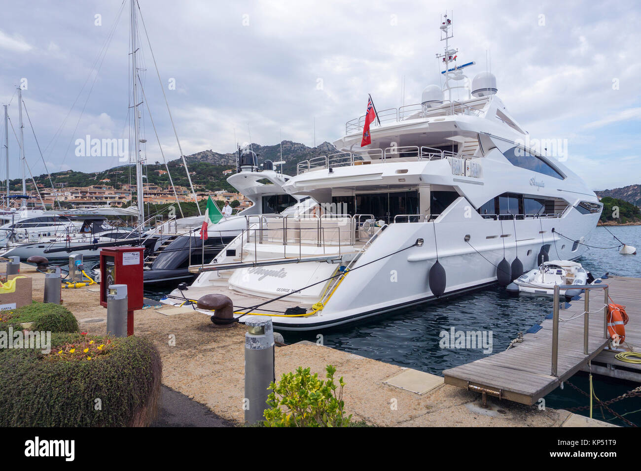 Yachts à Porto Cervo, destination de luxe à Costa Smeralda, Sardaigne, Italie, Méditerranée, Europe Banque D'Images