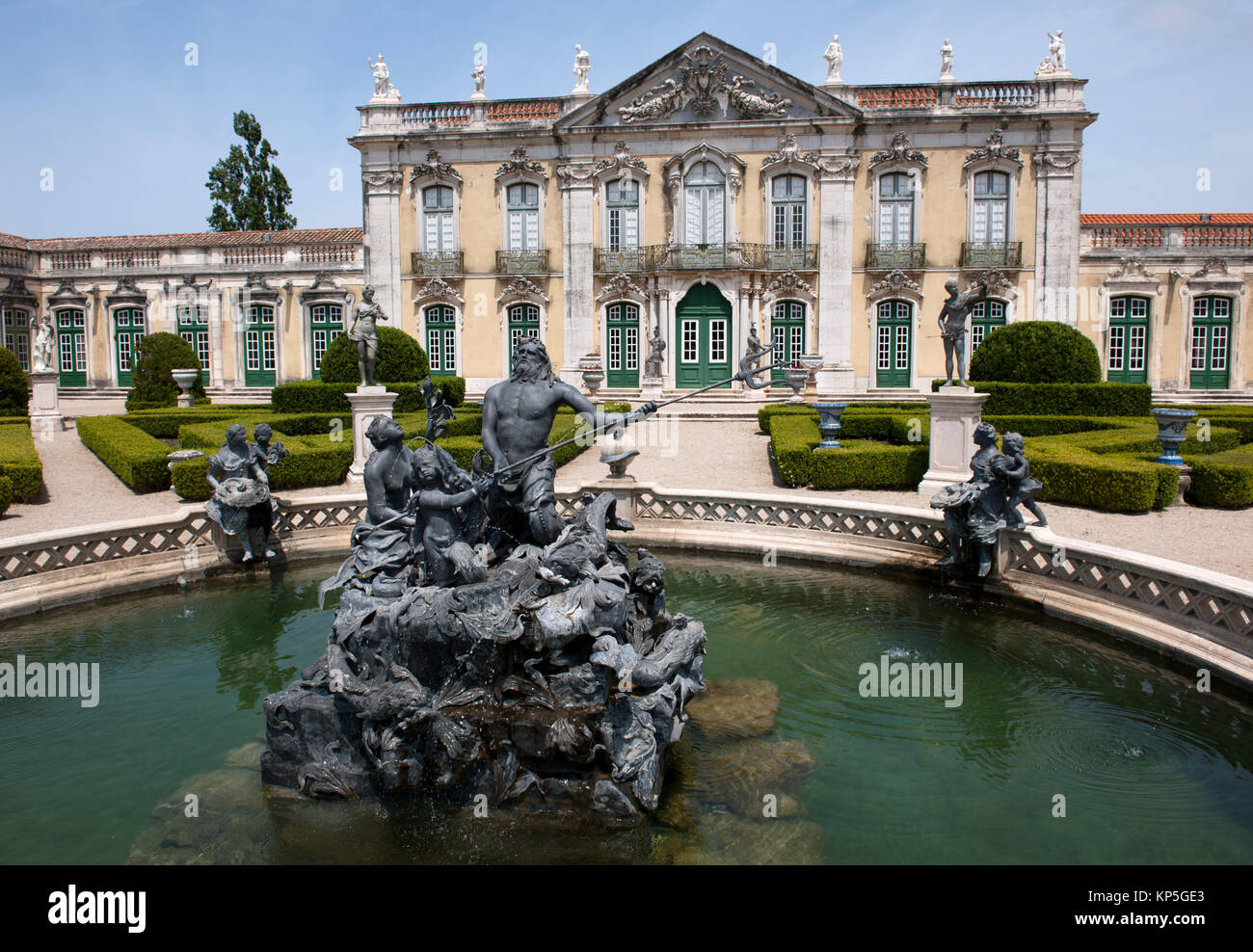 D'ÉTÉ Royal Palais de Queluz, Lisbonne, Portugal, Europe. Banque D'Images